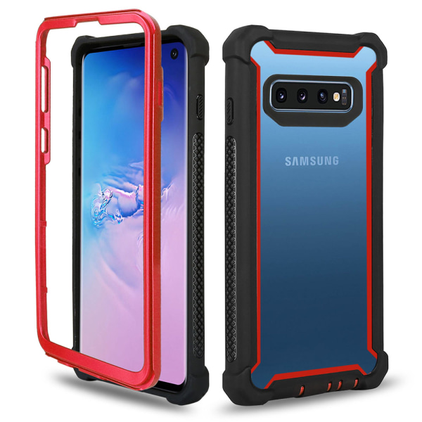 Samsung Galaxy S10 - Gediget Skyddsfodral (Army) Svart/Röd