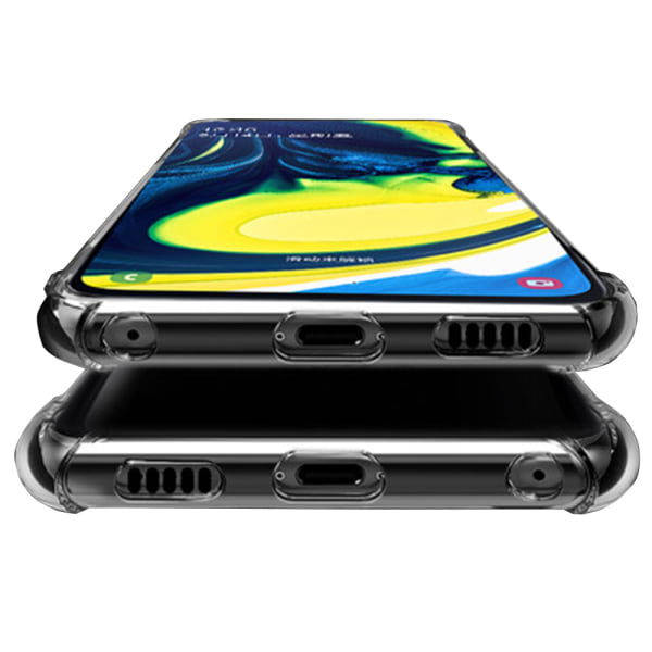 Stötdämpande Silikonskal (FLOVEME) - Samsung Galaxy A80 Transparent/Genomskinlig