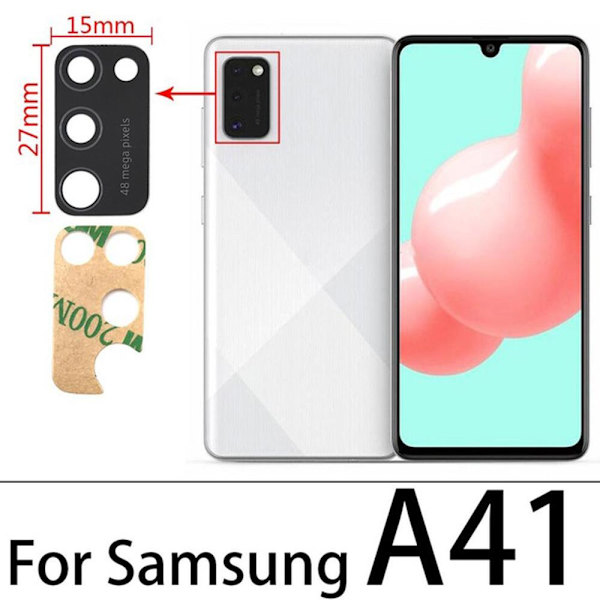 Samsung Galaxy A41 Bakre Kamerafälglins Reservdel Svart