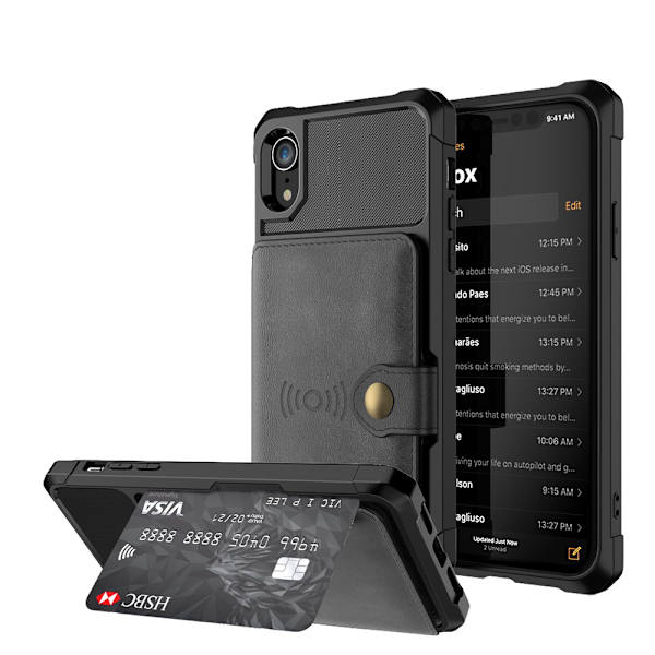Skal med Kortfack - iPhone XR Röd