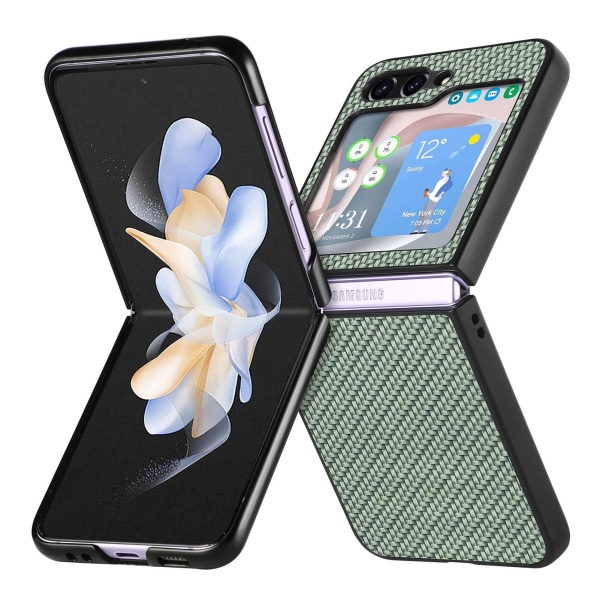 Etui i fibermønster til Samsung Galaxy Z Flip 5 Green