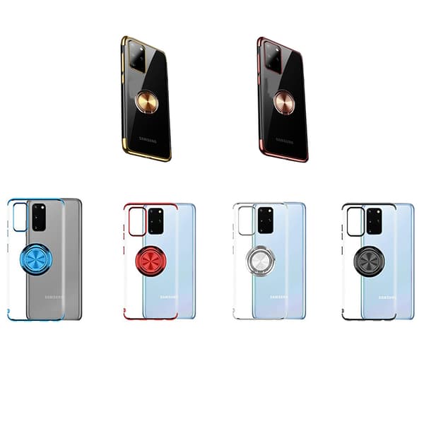 Samsung Galaxy S20 Plus - Effektfullt Silikonskal Ringhållare Blå