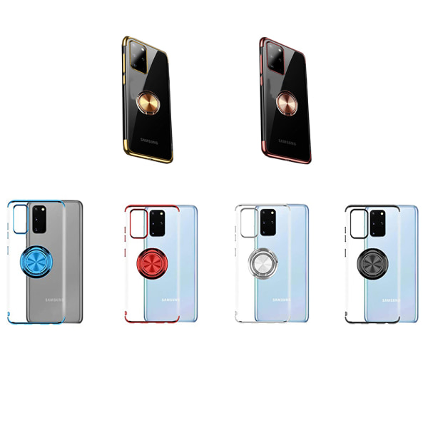 Samsung Galaxy S20 Plus - Effektiv silikonveske Ringholder Röd