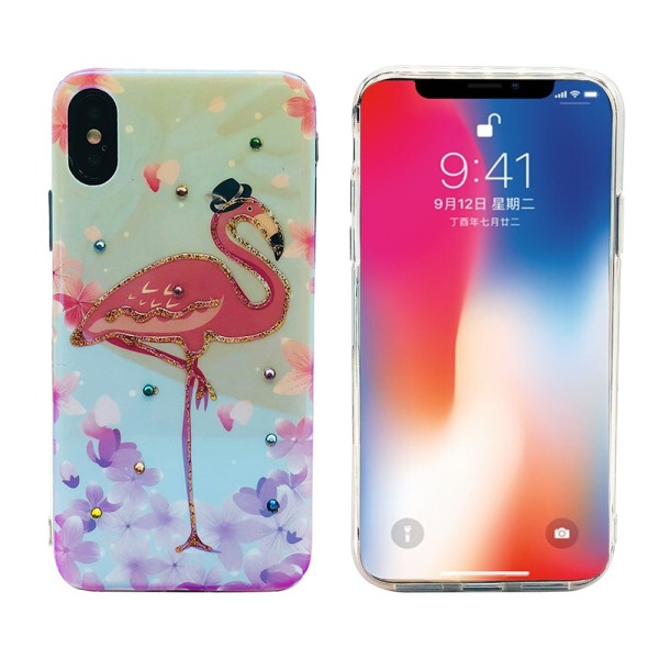 Robust beskyttelsesdeksel PINK FLAMINGO for iPhone X/XS