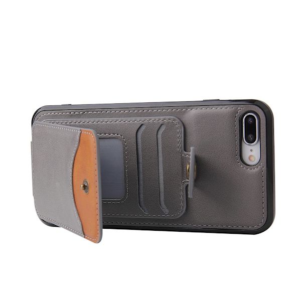 iPhone 8 Plus - Effektfullt Skal med Korthållare Mörkblå