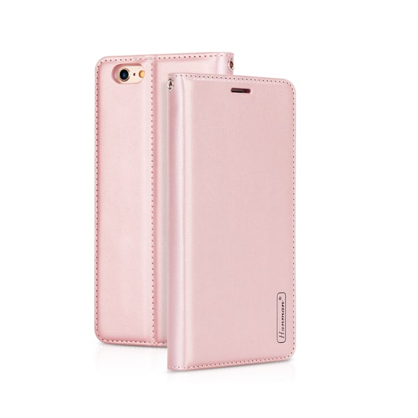 Smart og stilig deksel med lommebok til iPhone 6/6S Plus Rosaröd