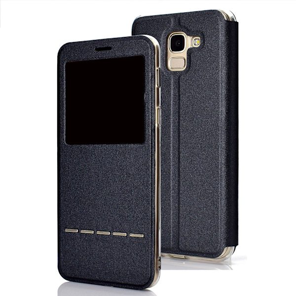 Elegant Smartfodral (LEMAN) - Samsung Galaxy J6 2018 Blå Blå