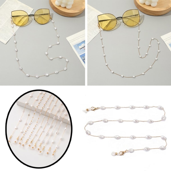 Exklusivt Stilsäkert Pärlor Glasögon Snöre Senilsnöre Twisted Pearl