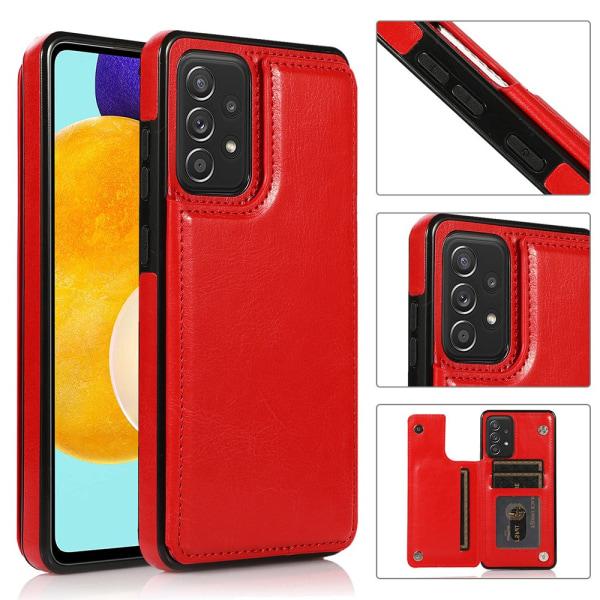 Samsung Galaxy A72 - Huomaavainen Nkobee-suojus korttitelineellä Röd
