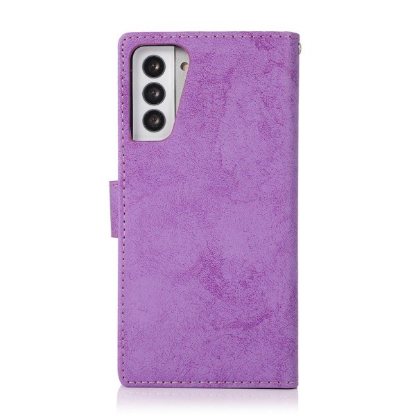 Samsung Galaxy S21 - Stilfuldt LEMAN Wallet etui Lila
