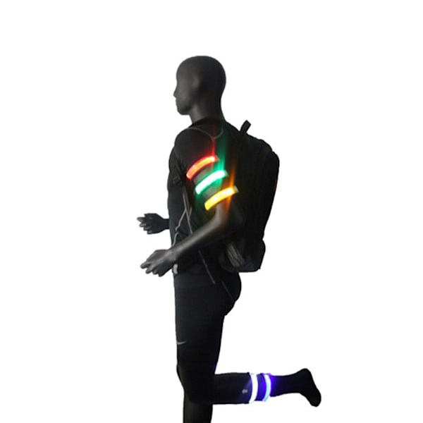 Praktiskt Effektfull LED Reflexarmband Blå