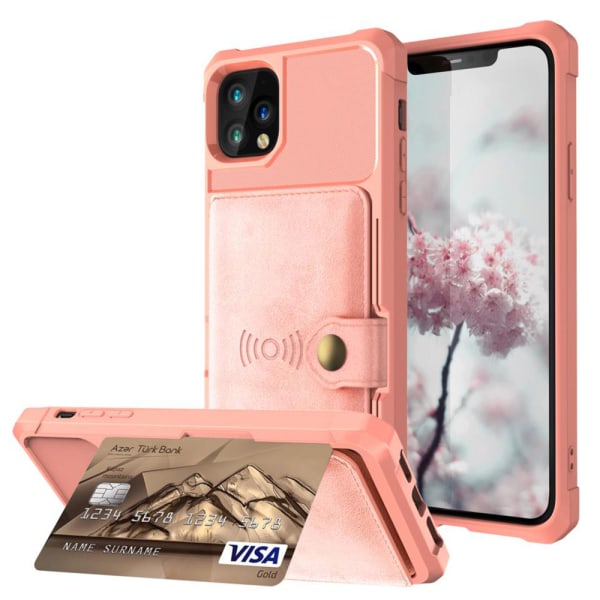 Stilsäkert Skal med Kortfack - iPhone 11 Pro Roséguld