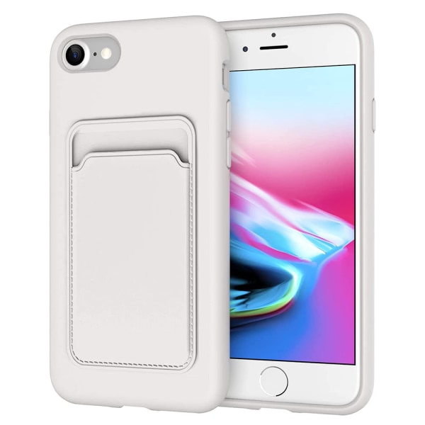 iPhone SE 2020 - Glat Floveme-cover med kortholder Rosa