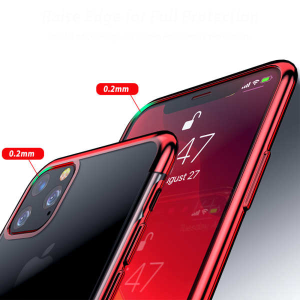 iPhone 11 Pro - Stilfuldt ultratyndt silikonetui (FLOVEME) Röd