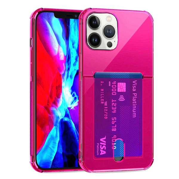 iPhone 13 Pro Max - Elegant Skyddande Skal med Korthållare Svart