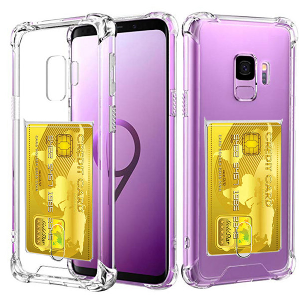 Samsung Galaxy S9 - Kestävä suojakuori korttipaikalla Transparent/Genomskinlig