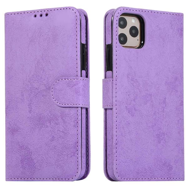 iPhone 11 Pro Max - Praktisk LEMAN Wallet etui Lila