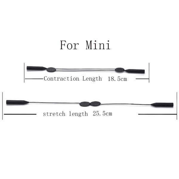 Praktiskt Justerbart Solglasögons Snöre Svart No 3 Mini Snöre 18.5cm-25.5CM