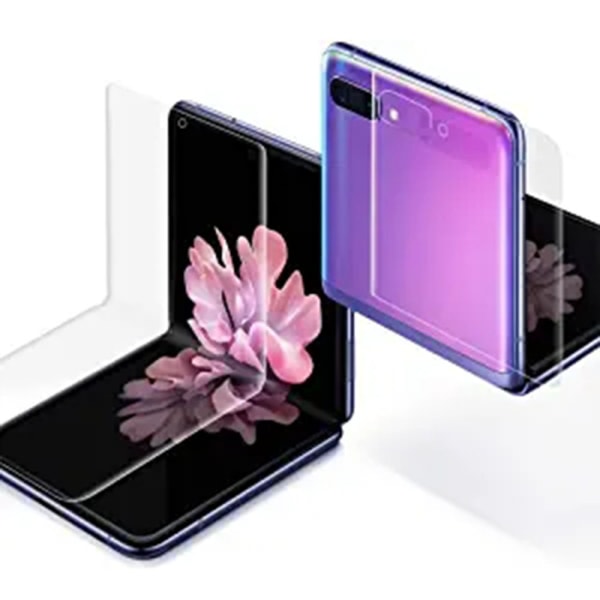 2-PACK Galaxy Z Flip - Näytönsuoja 3 in 1 Hydrogel (etu + takaosa) Transparent