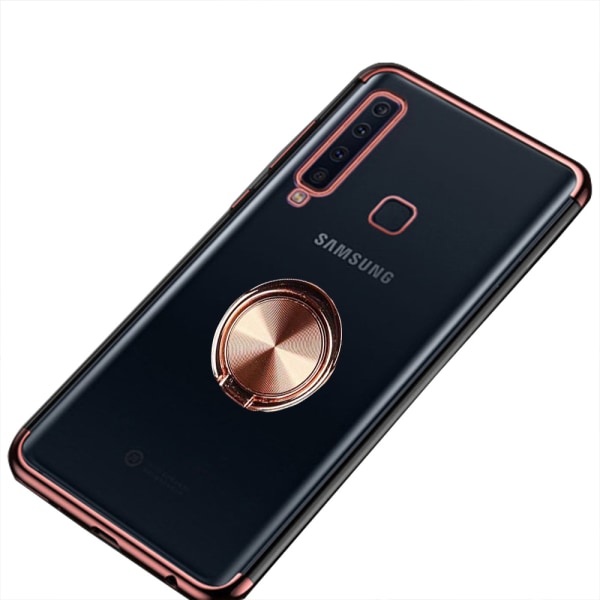 Silikonskal med Ringhållare - Samsung Galaxy A9 2018 Guld