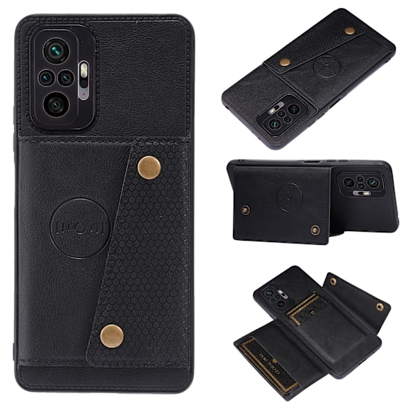 Xiaomi Redmi Note 10 Pro - Stilrent Skal med Korthållare Ljusbrun