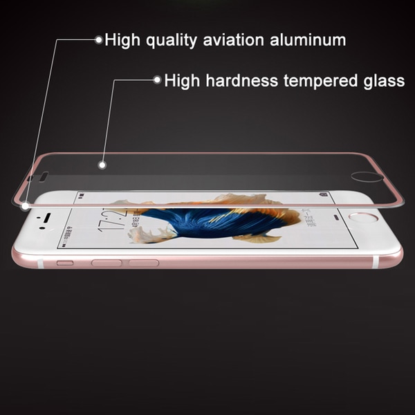 iPhone 7 ProGuard skjermbeskytter 3D aluminiumsramme Roséguld