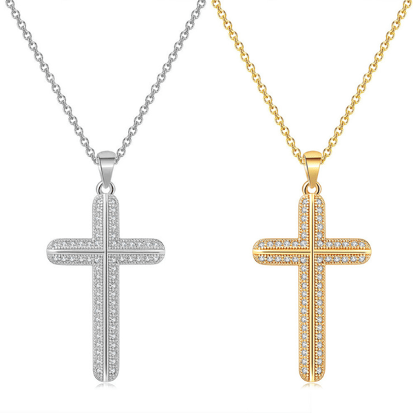 Elegant Hög Kvalitets Kors Halsband Guld