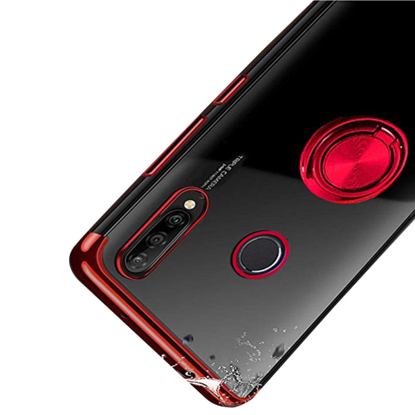 Huawei P30 Lite - Kraftfullt Floveme Skal med Ringhållare Röd