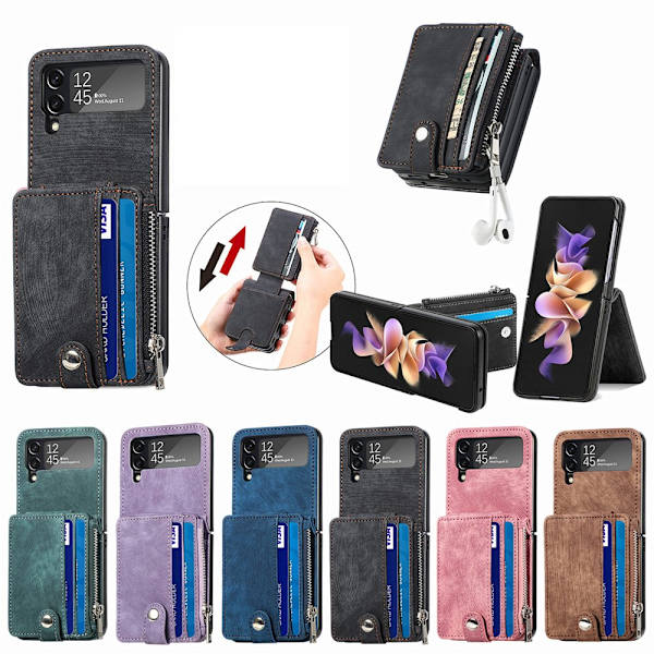 Samsung Galaxy Z Flip 4 - Mobilskal med Kortfack Svart