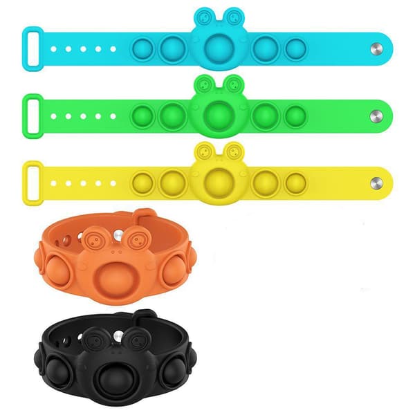 Effektfullt Mjukt Fidget Toy Armband Simple Dimple Pop-It Blå