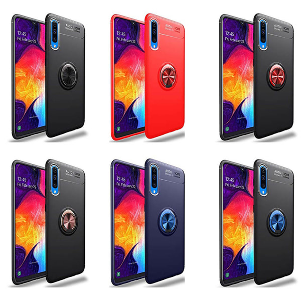 Stötdämpande Skal med Ringhållare - Samsung Galaxy A50 Blå/Blå Blå/Blå