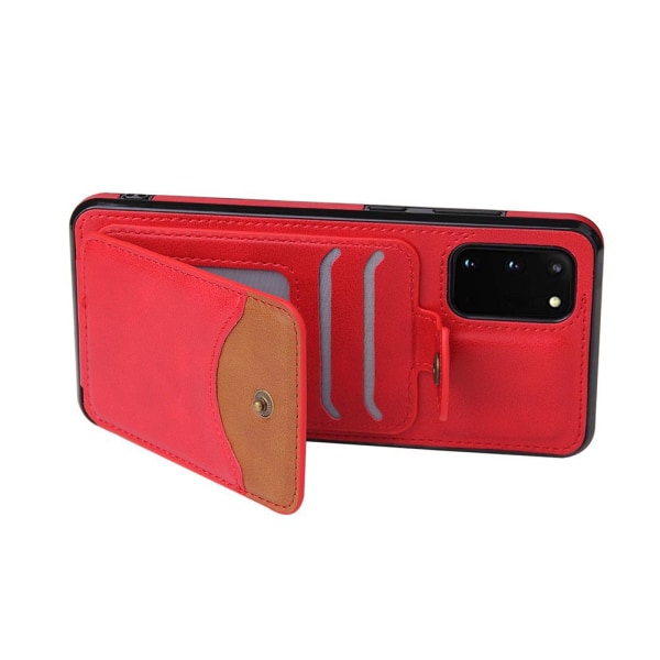 Samsung Galaxy S21 FE - Praktisk stilfuldt cover med kortholder Röd