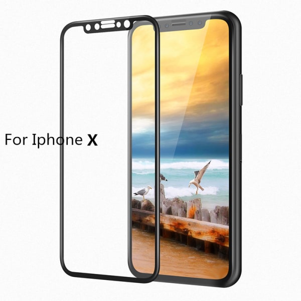 HeliGuards Skärmskydd för iPhone X (Skärmskydd Full-cover) Svart