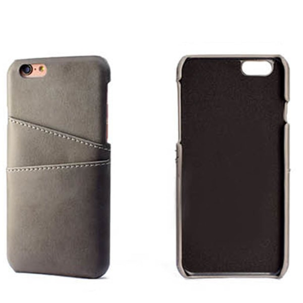 iPhone 6/6S - Smidigt Skal med Korthållare (Vintage) Röd Röd