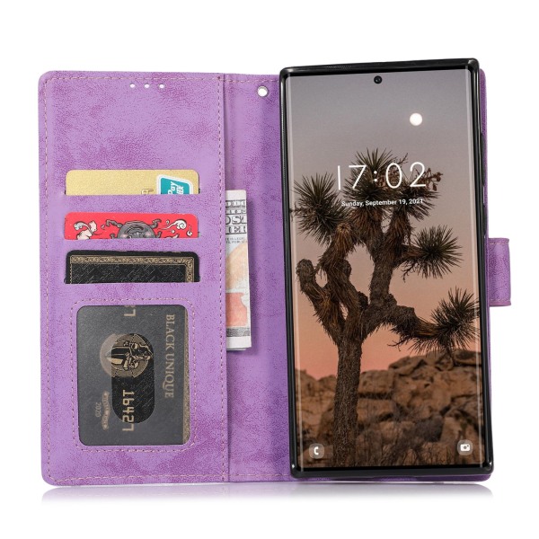 Stilsäkert Dubbelfunktion Plånboksfodral - Samsung Galaxy S23 Ultra Rosa