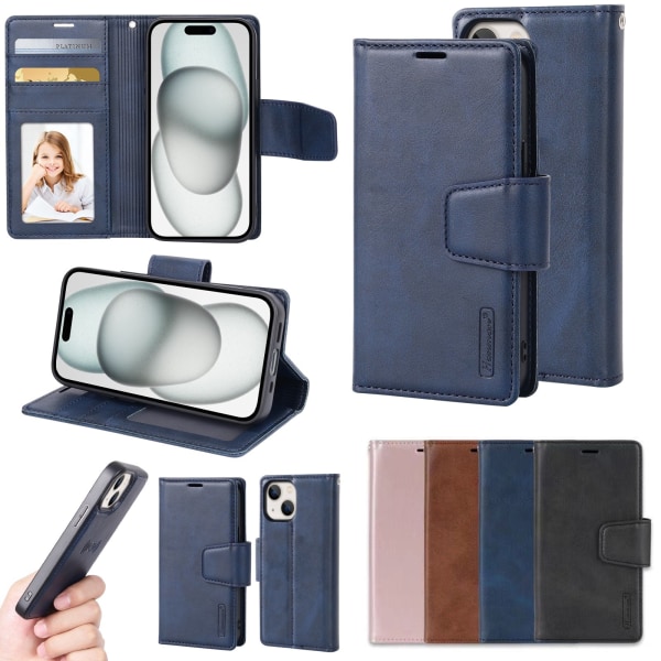 Stilig 2-1 lommebokdeksel til iPhone 15 Marine blue