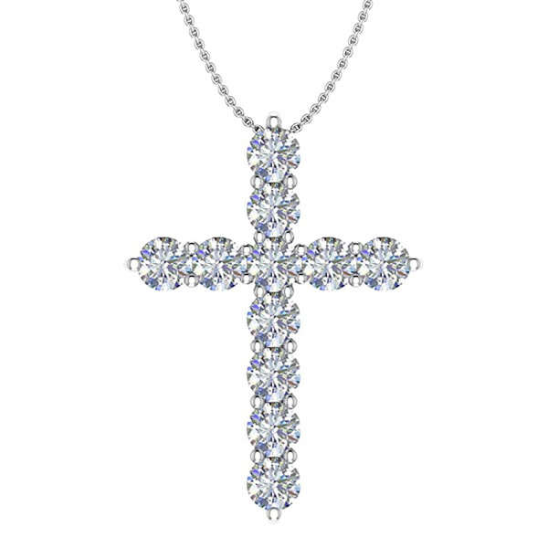 Stilrent Exklusivt Kors Halsband Hög Kvalitet Silver