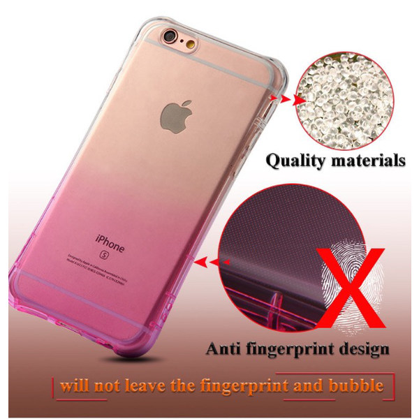 iPhone 6/6S PLUS- Tyylikäs OMBRE-silikonikotelo erittäin paksulla reunalla Röd