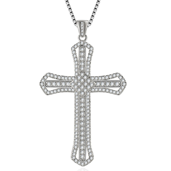 Elegant Kors Halsband Zirconia Silver