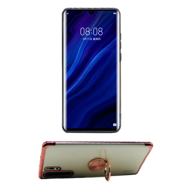 Stötdämpande Silikonskal med Ringhållare - Huawei P30 Pro Röd