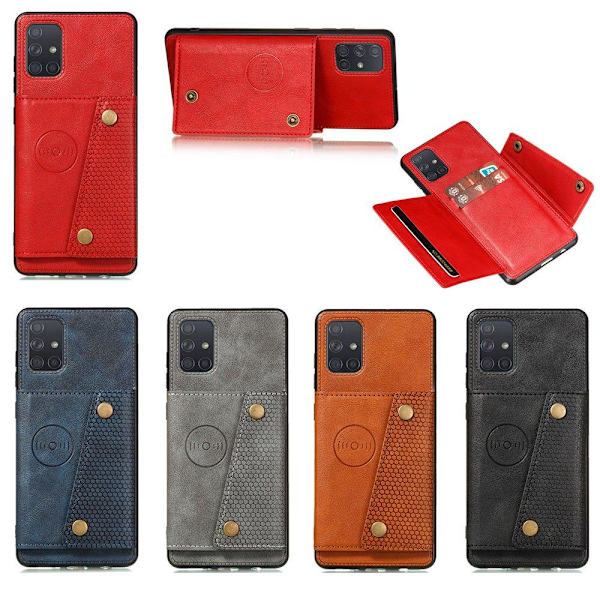 Samsung Galaxy A52 - Stilfuldt glat cover med kortholder Ljusbrun