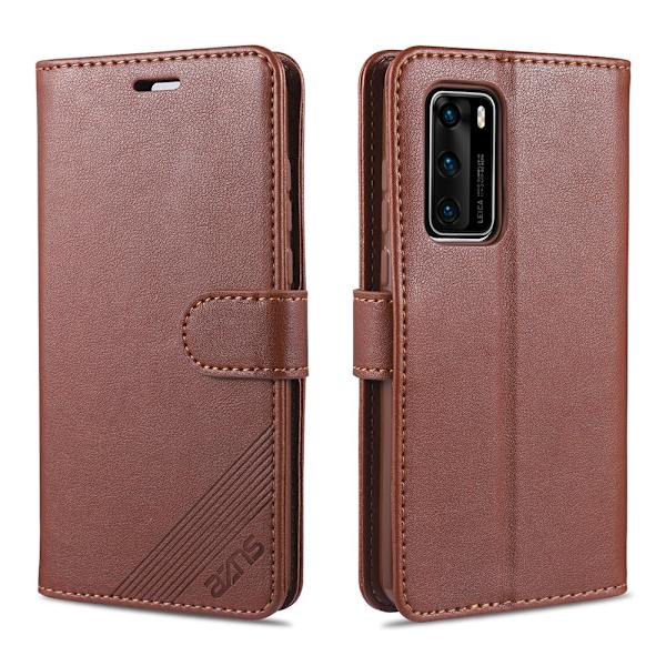 Huawei P40 - Praktiskt Smart Yazunshi Plånboksfodral Brun