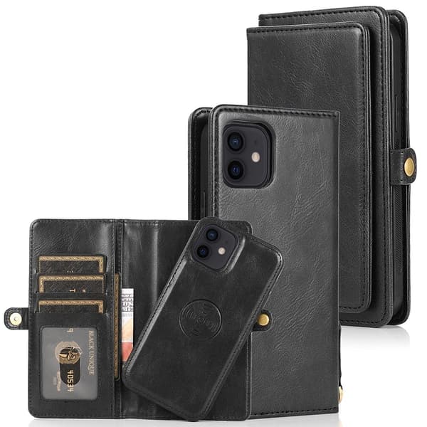 iPhone 12 - 2 i 1 Pung Etui Mörkblå