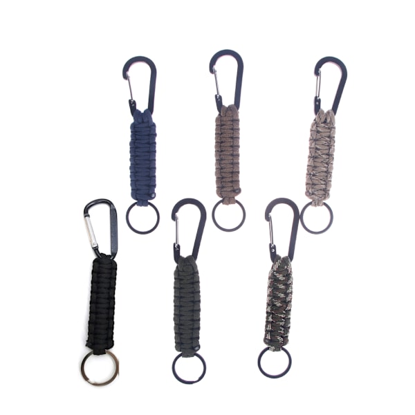 Slitesterk Paracord Overlevelsesnøkkelring (Karabinkrok) Brun