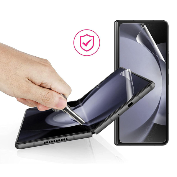 Samsung Galaxy Z Fold 5 - 1 sett Hydrogel skjermbeskytter Hovedskjerm+B Transparent
