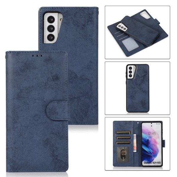 Samsung Galaxy S21 Plus - Professionelt LEMAN Wallet Cover Mörkblå