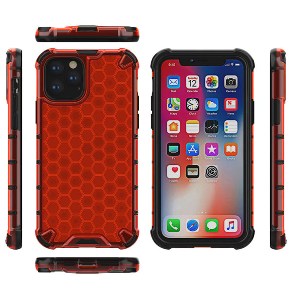 iPhone 11 Pro - Slidbestandigt cover i Beehive-design Röd