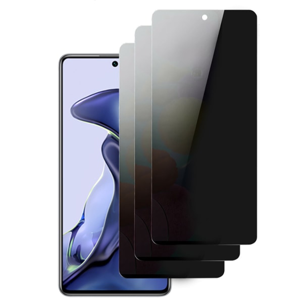 3-PACK Redmi Note 11 Pro 5G Skärmskydd Anti-Spy HD 0,3mm Svart