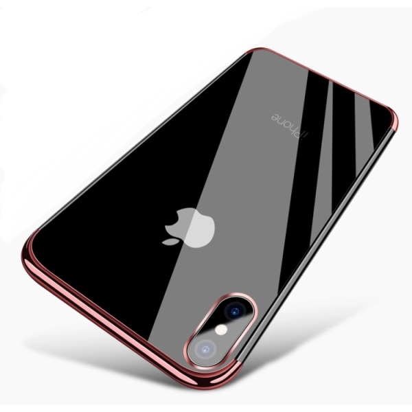 iPhone X - Käytännöllinen tyylikäs silikonikuori Flovemelta Silver