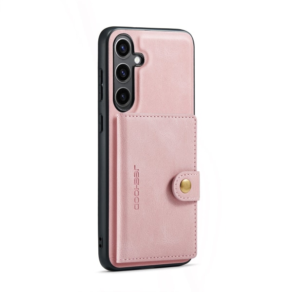 Nahkainen lompakko magneettipidikkeellä Galaxy S24:lle Pink gold